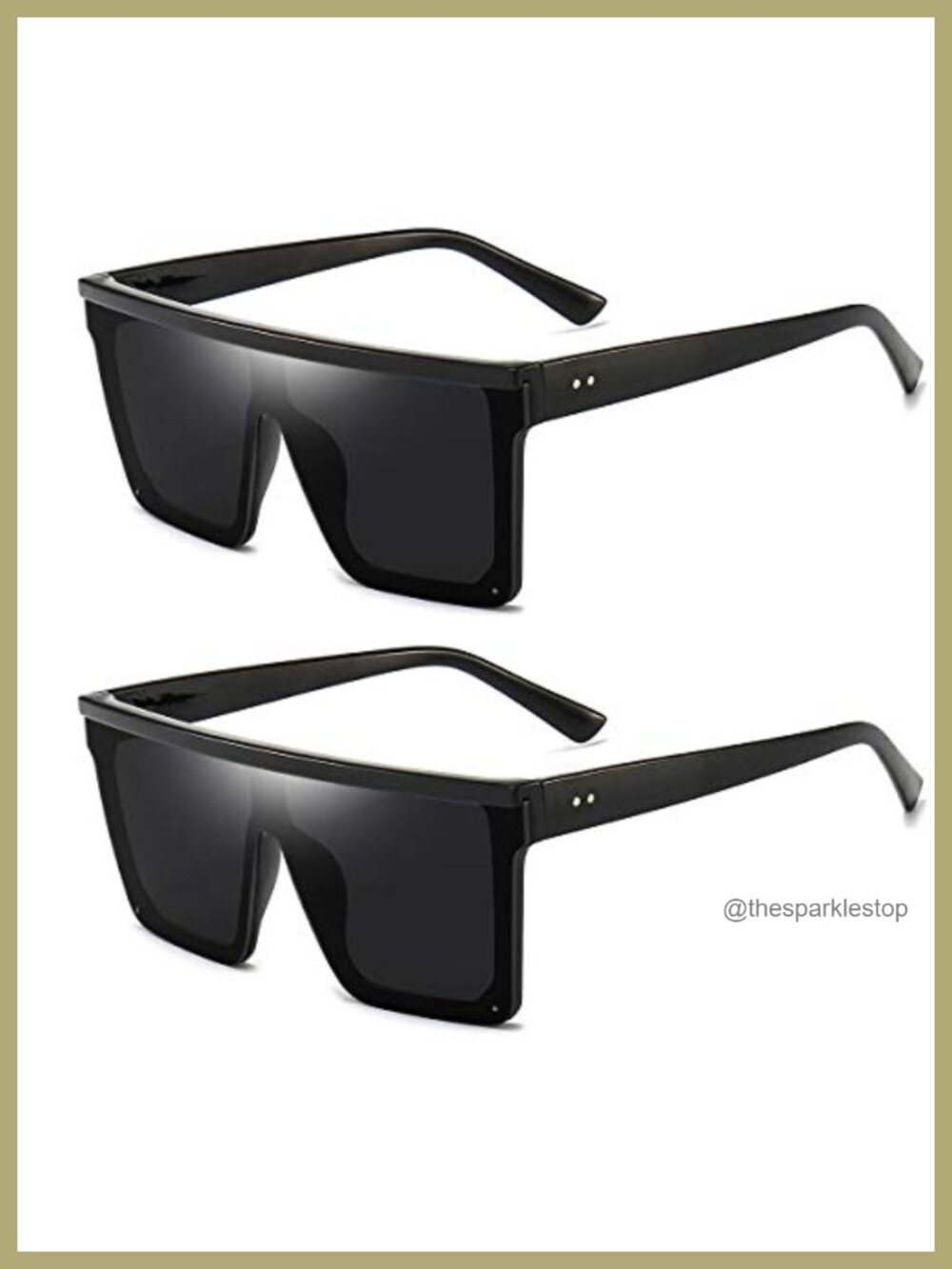 Oversized Square Sunglasses Uv400 Protection Metal Frame